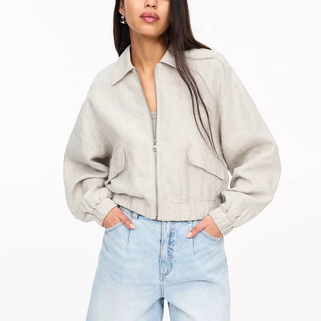 100% linen bomber jacket