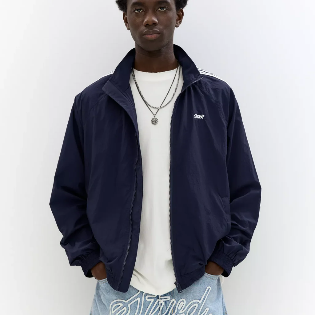 STWD raincoat with side stripes