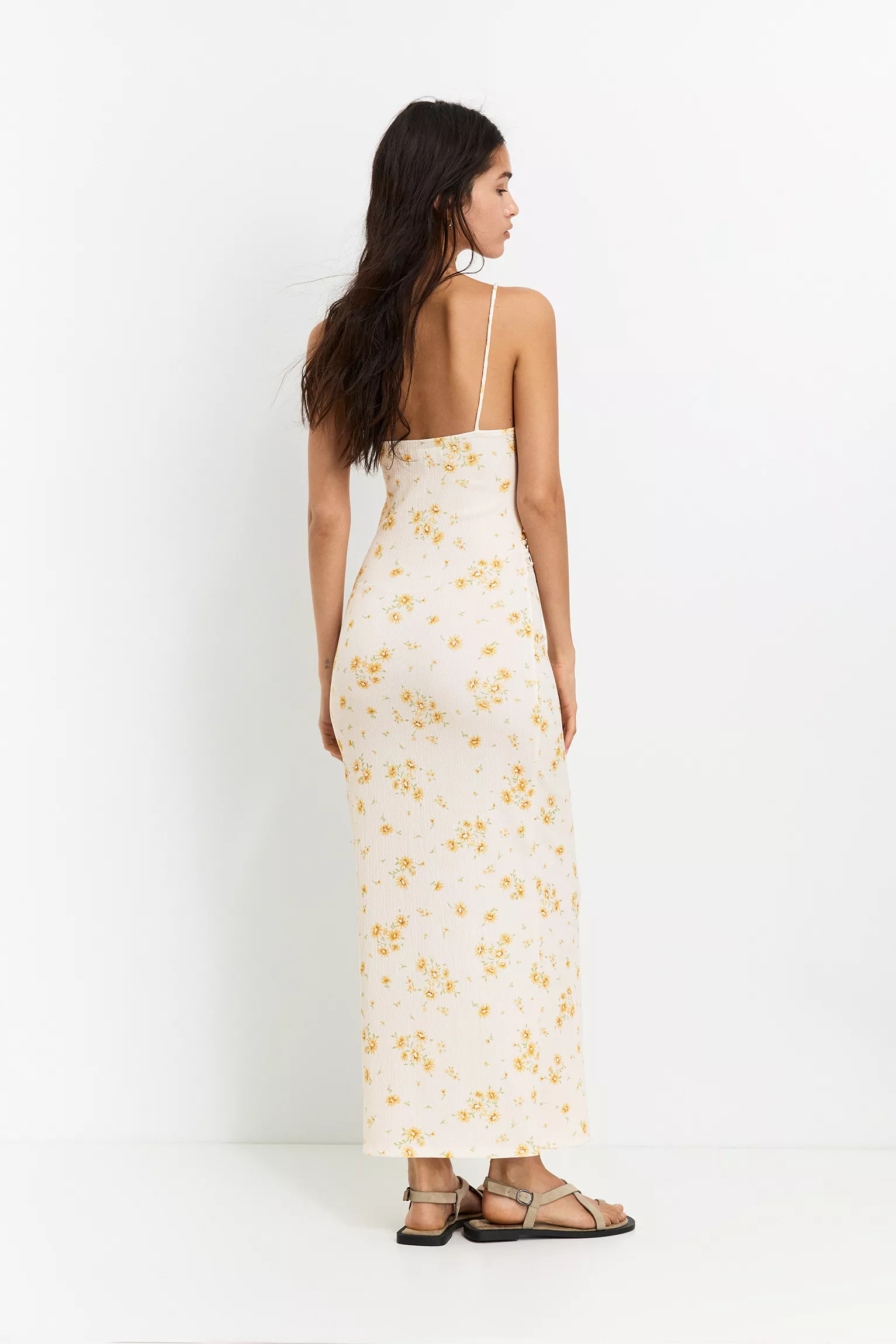 Floral crepe midi dress - Image 2