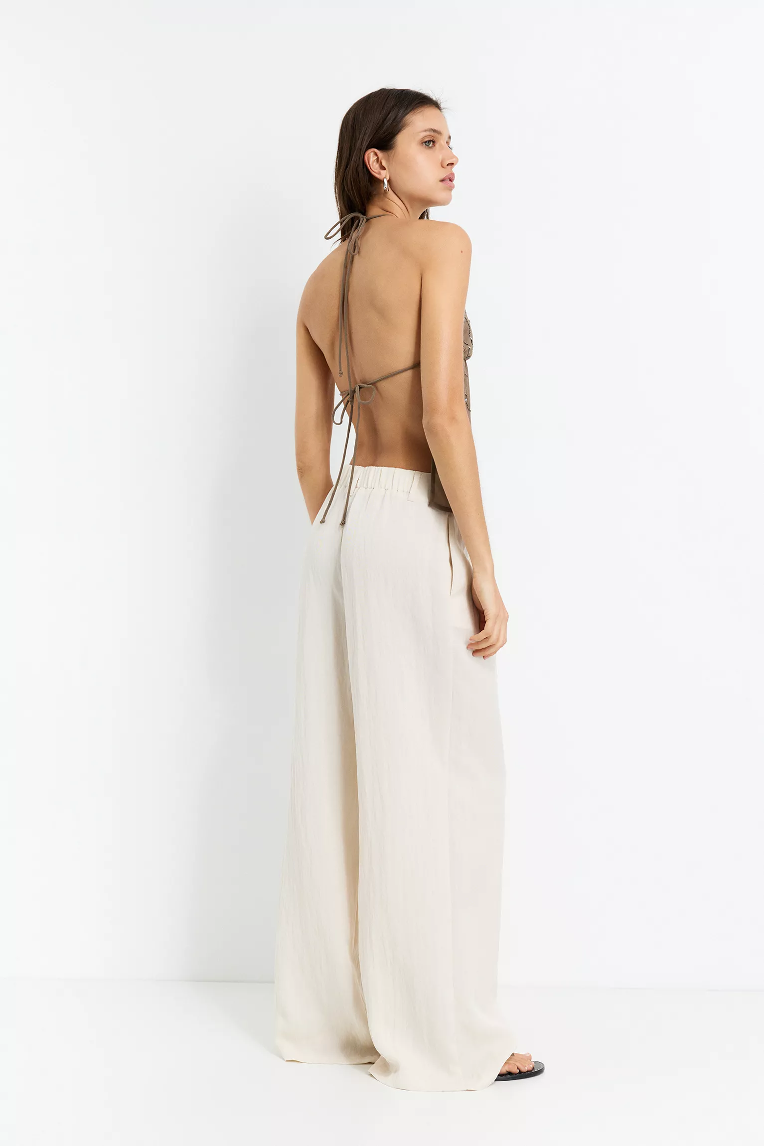 Darted smart trousers Cream - Image 2