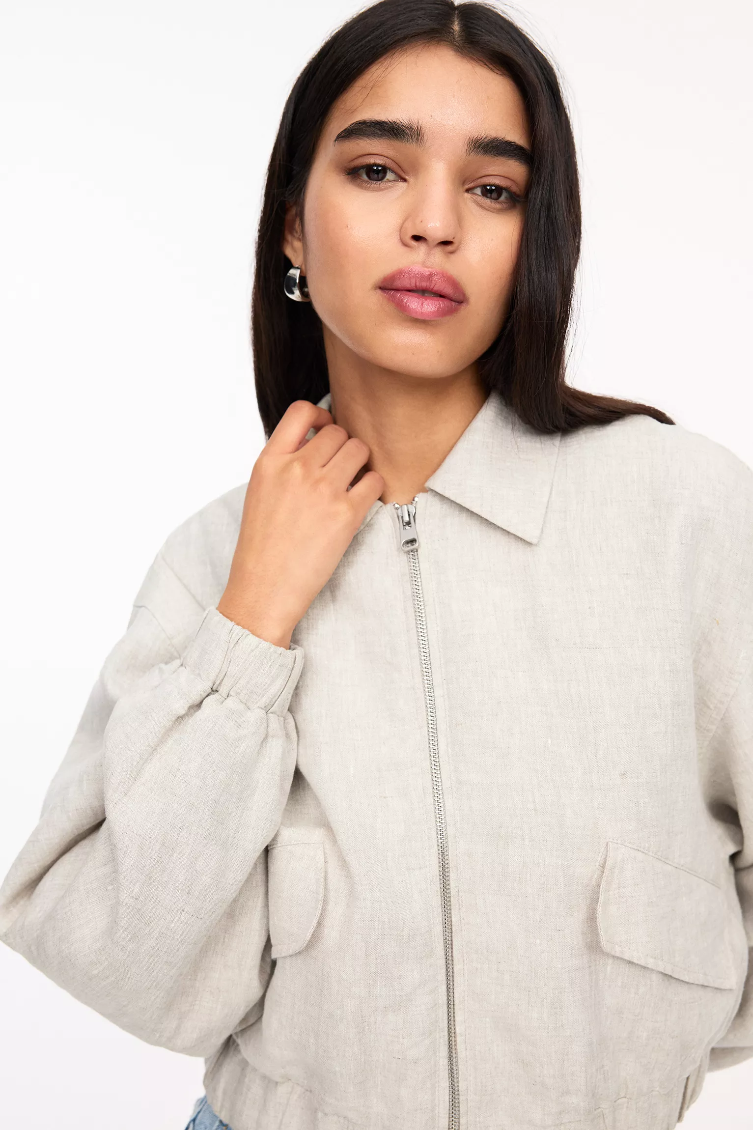 100% linen bomber jacket - Image 3