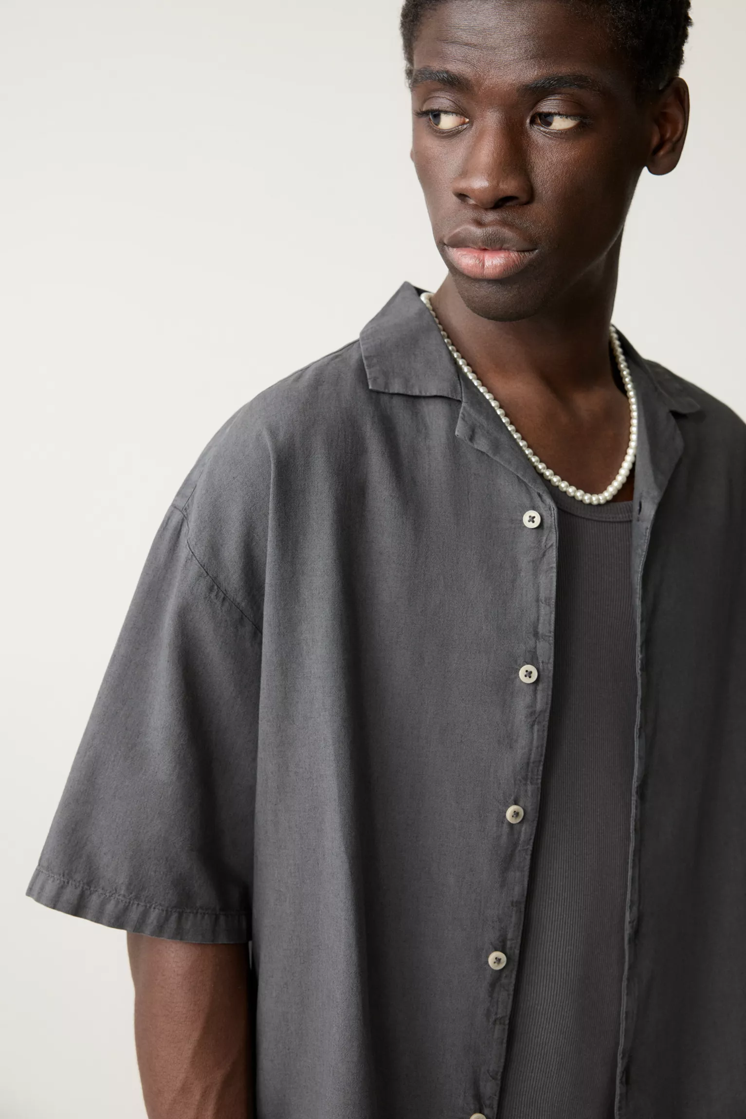 Linen blend short sleeve shirt - Image 3