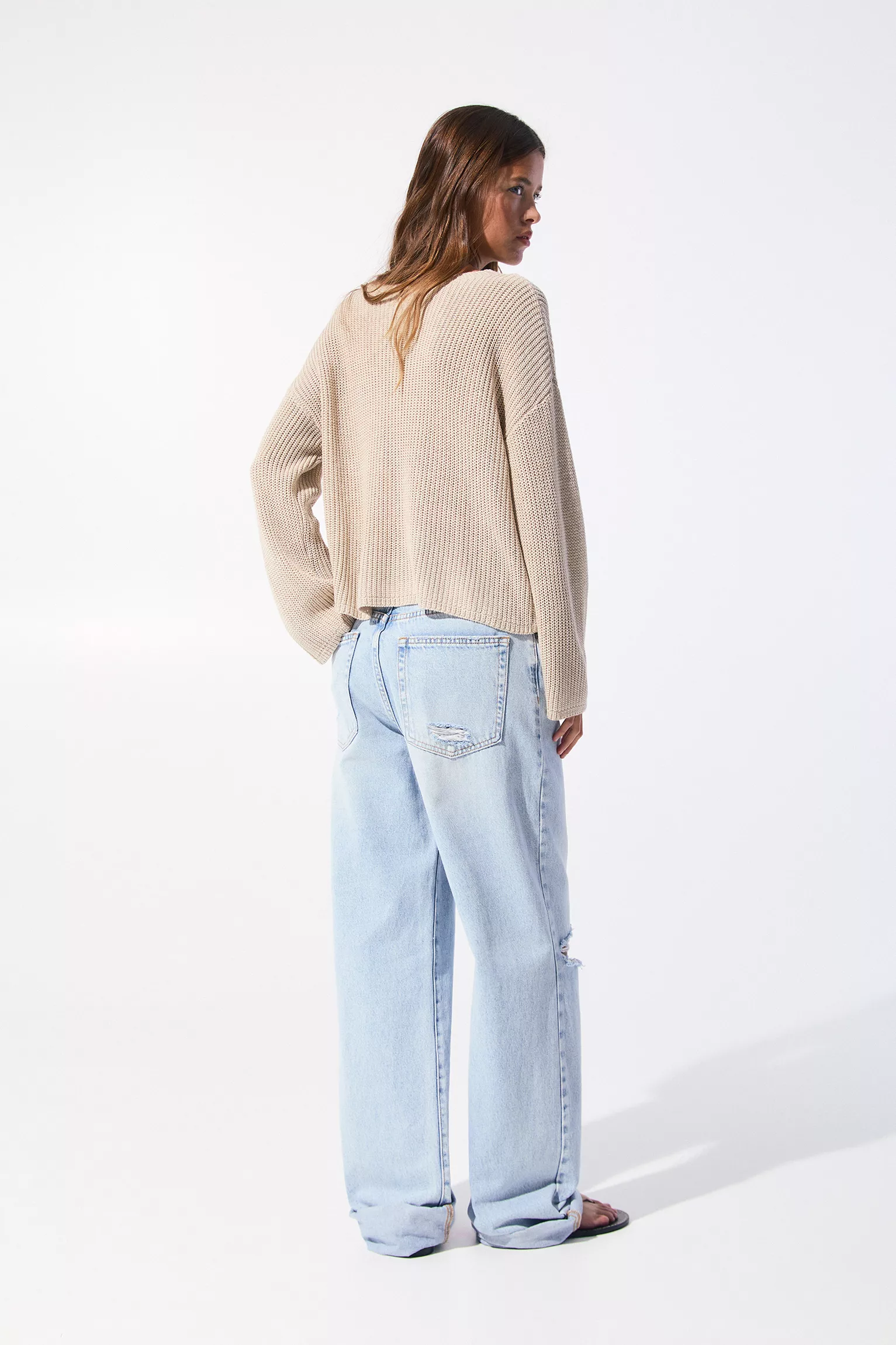 Purl knit jumper with pocket - Image 3