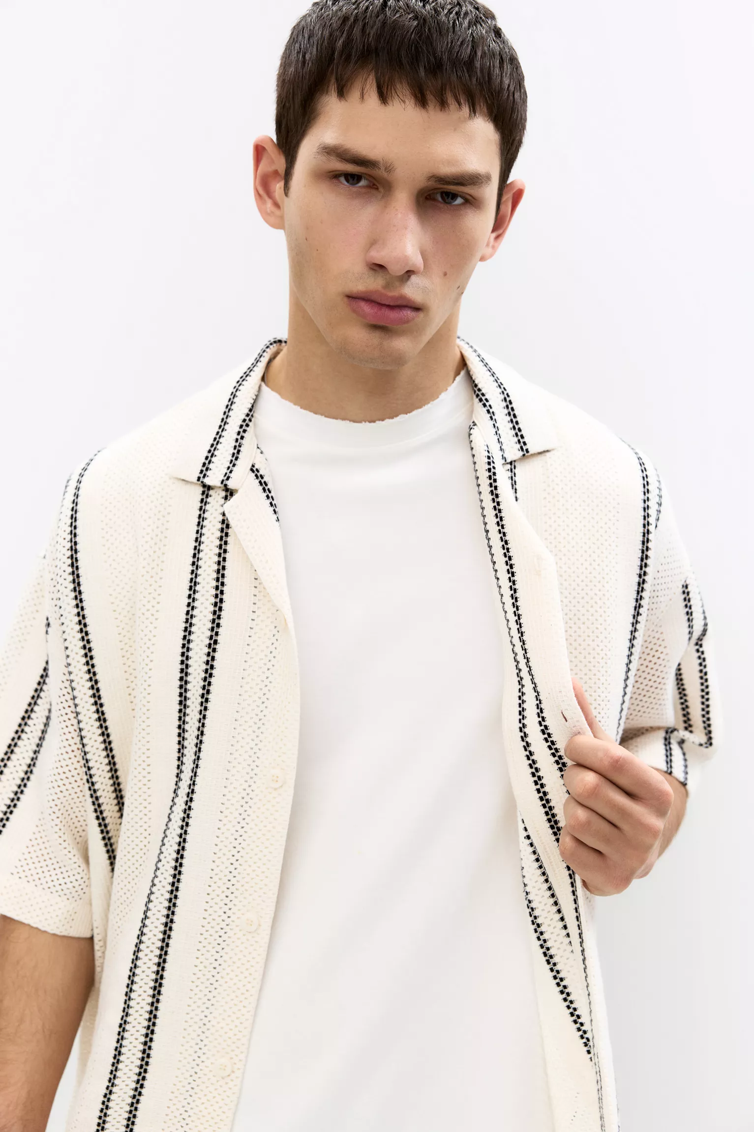 Striped crochet shirt - Image 3