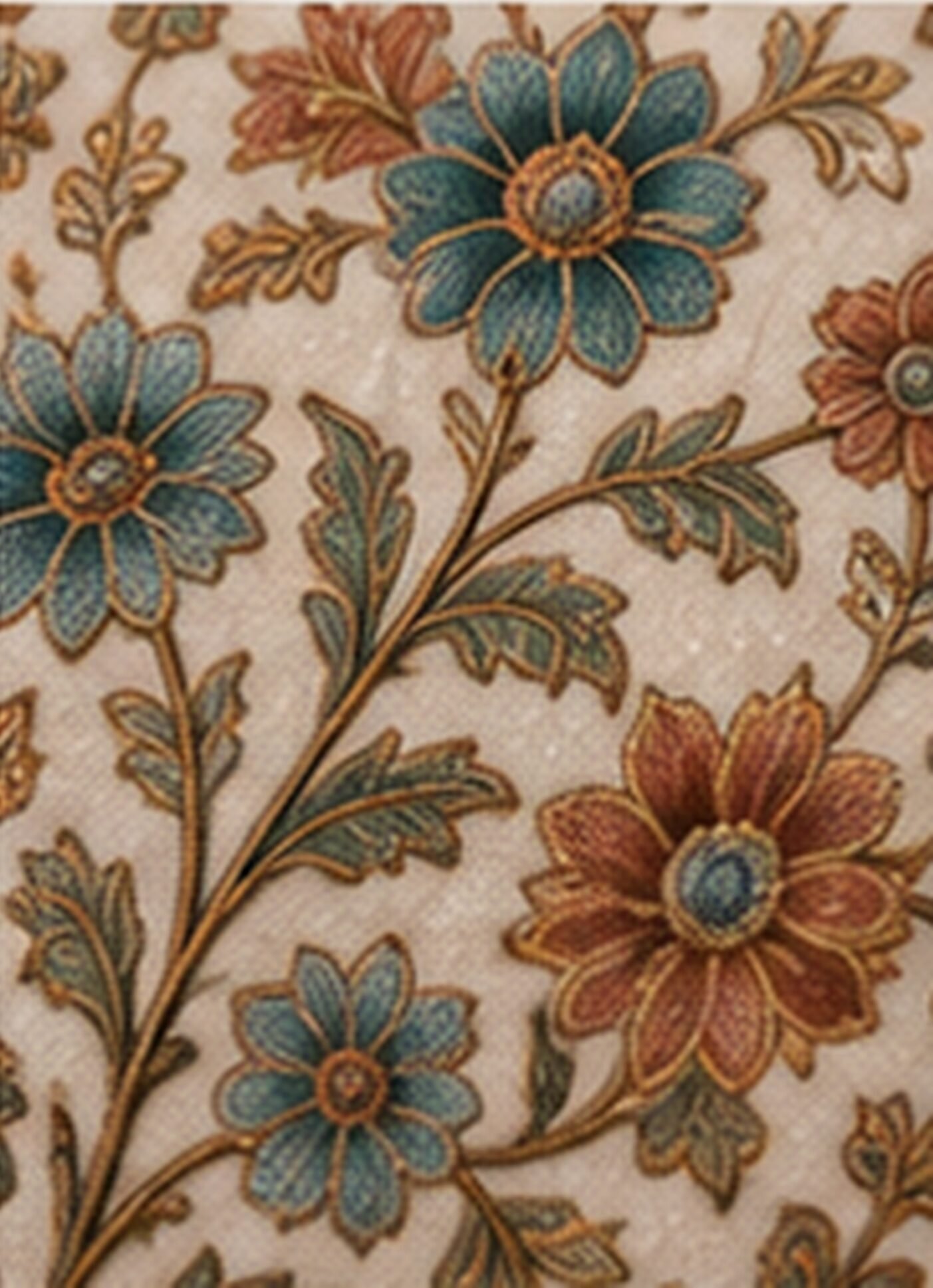 Verdant Ivory Luxury Pashmina Shawl - Image 3